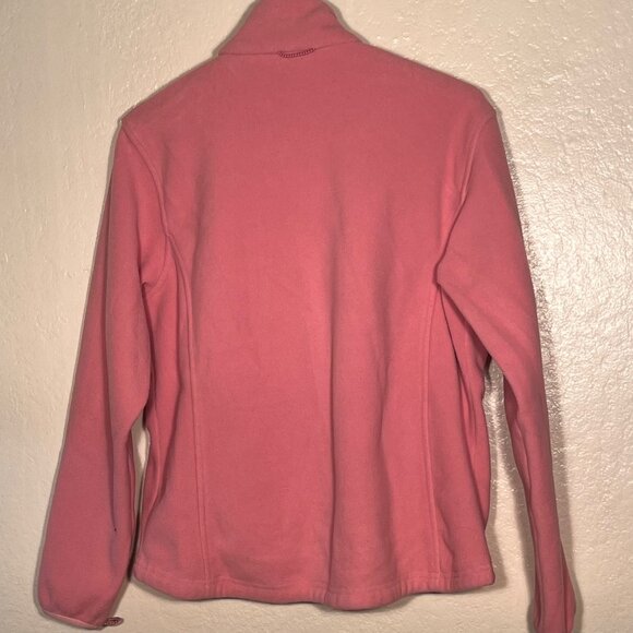 L.L.Bean M Red Pink Hooded Nylon Jacket Detachable Fleece Liner Water-Resistant - Picture 5 of 16
